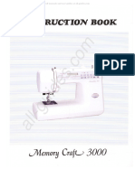 Janome Memory Craft 3000 Sewing Machine Instruction Manual