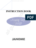 Janome Memory Craft 4400 Sewing Machine Instruction Manual