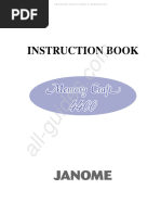 Janome Memory Craft 4400 Sewing Machine Instruction Manual