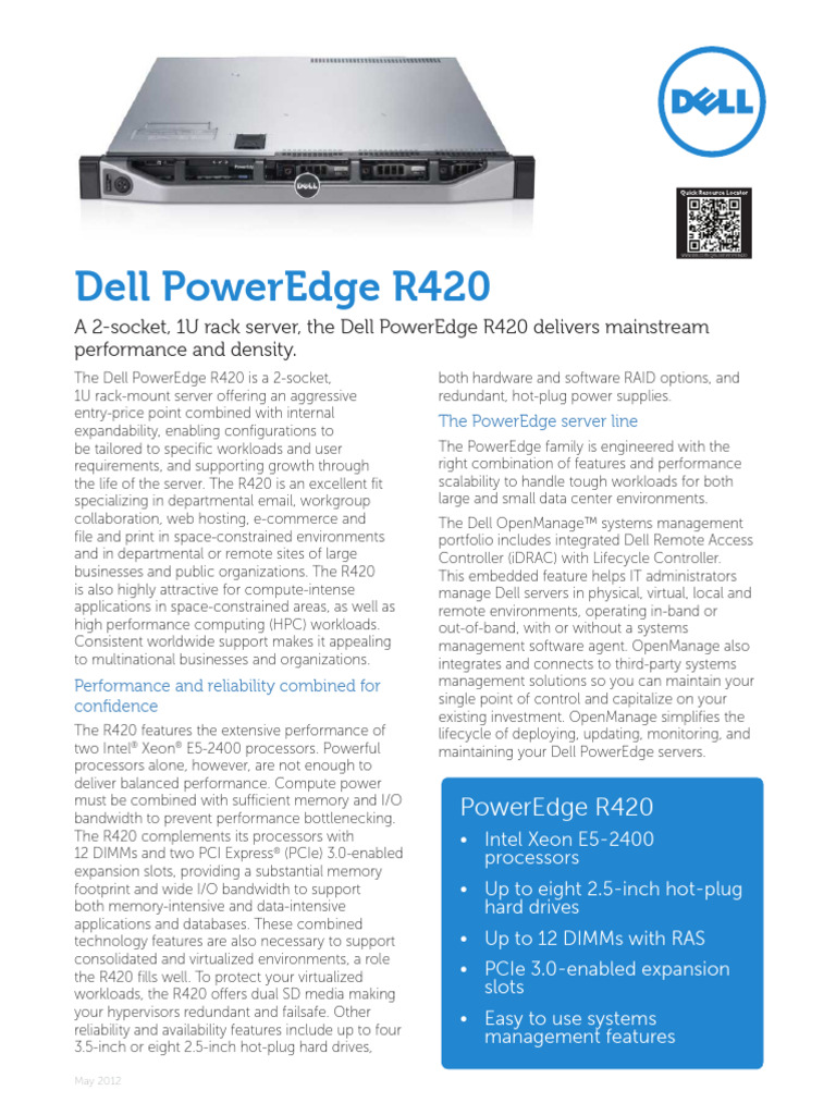 Dell - R420 Spesification | PDF | Hyper V | Server (Computing)