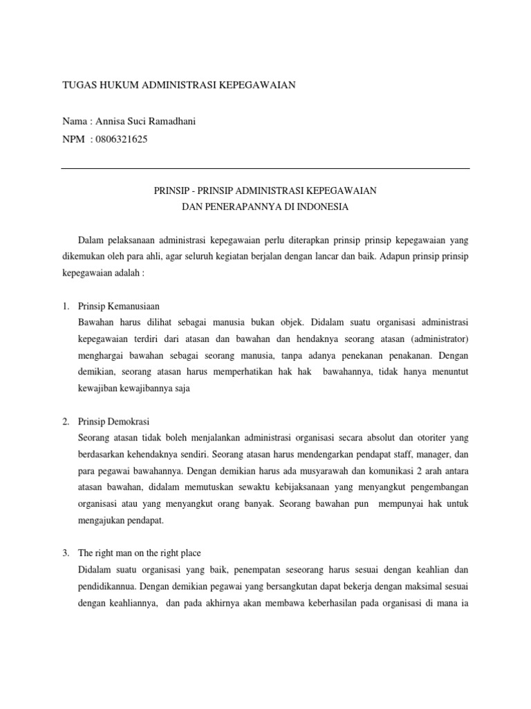 Tugas Hukum Administrasi Kepegawaian
