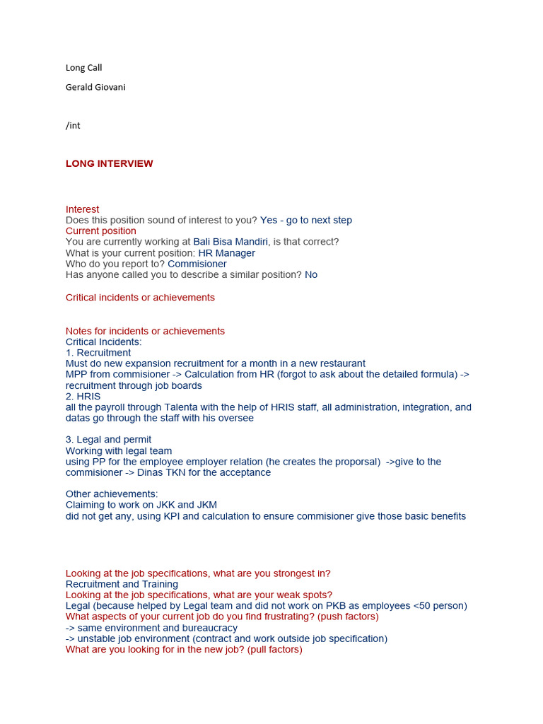 HR Manager Interview Insights | PDF | Labor Relations | Employment