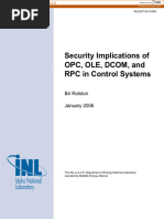 Security Implications of Opc, Ole, Dcom, and RPC in Control Systems