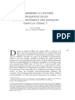 3546 Les Barrieres A L Entree Expliquent Elles Le Comportement Des Banques Dans La Cemac