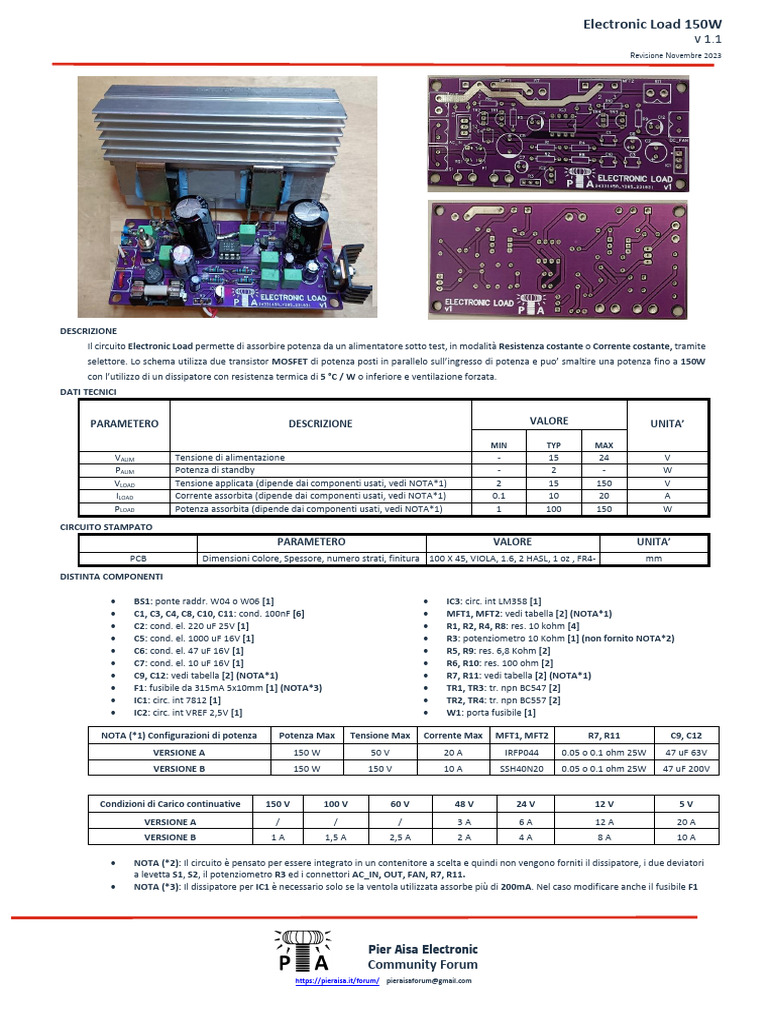 Electronic Load 150W Datasheet | PDF