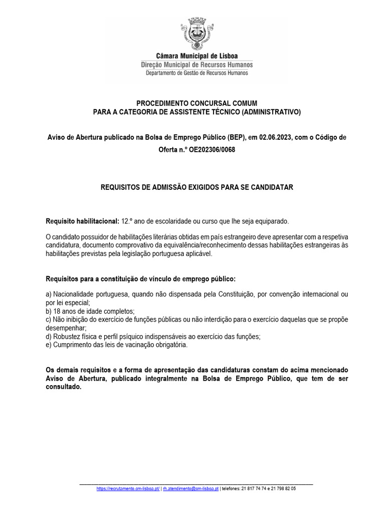 Concurso para Assistente Técnico Administrativo | PDF | Finanças e ...