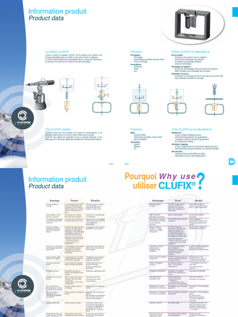 Clufix Infos Produit | PDF | Artisanat | Métallurgie