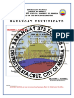 Brgy Indigency and Certificate