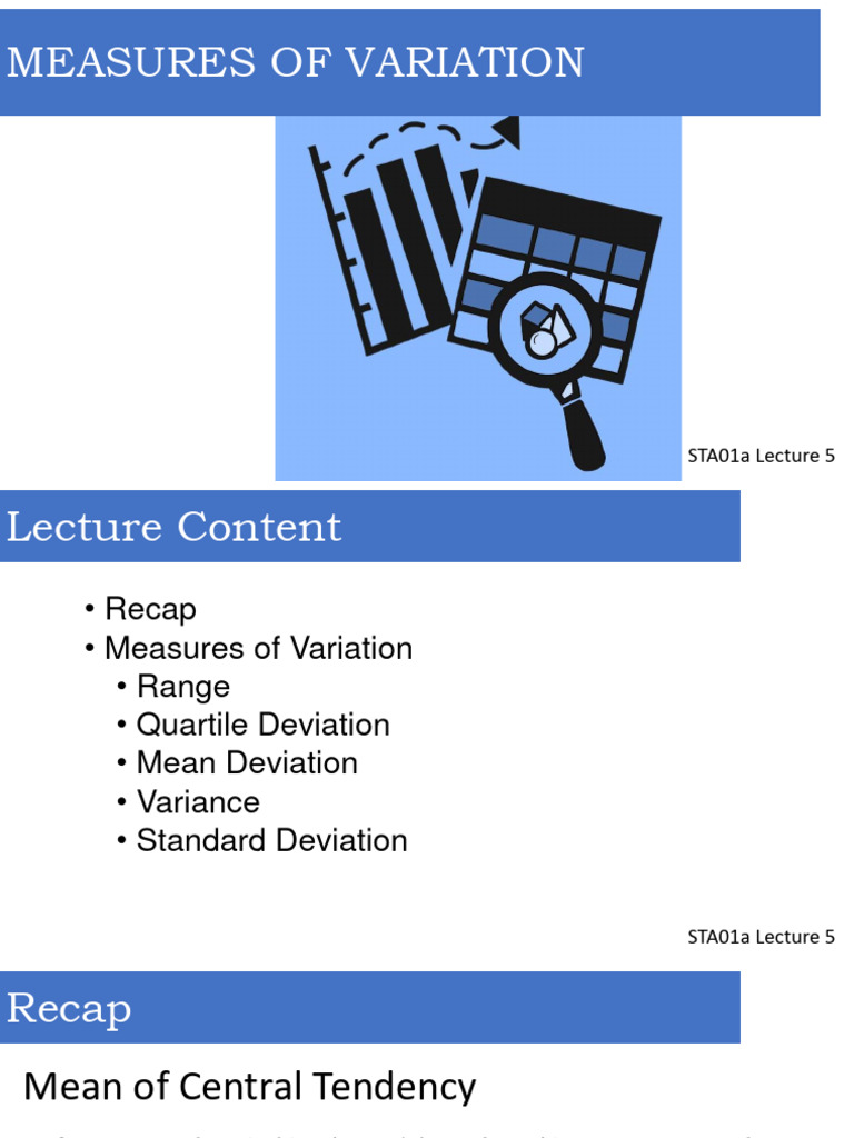 Lec 5 measures of variation pdf standard deviation sampling