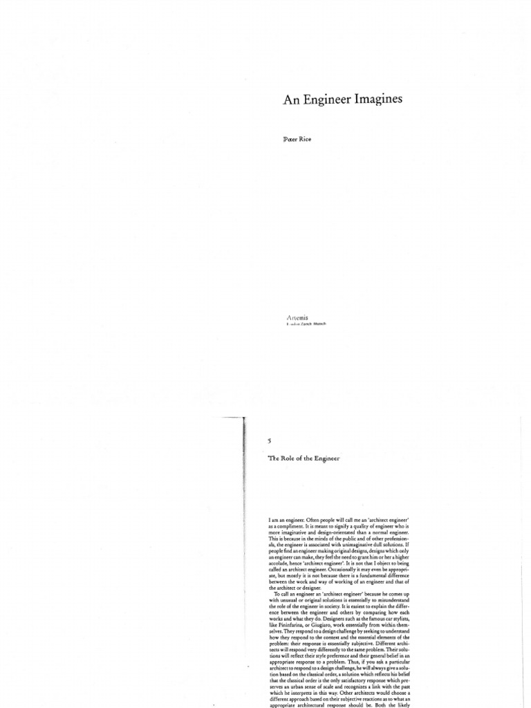 Rice P - The Role of The Engineer - An Engineer Imagines - 1994 | PDF