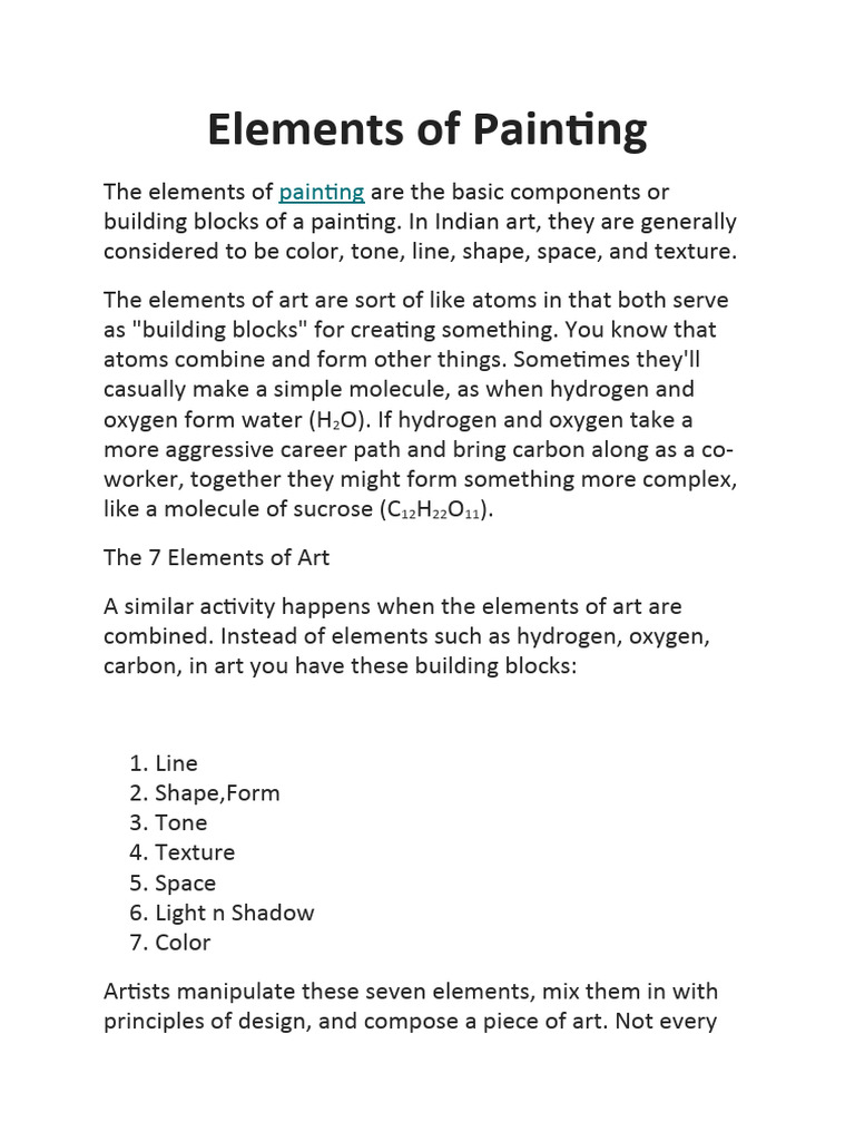 Elements of Painting PDF Color Composition (Visual Arts)