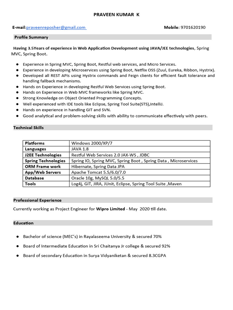 Java Developer with Spring Boot Expertise | PDF | Spring Framework ...