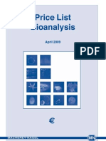 General Euro Bio Analysis PriceList 2009 En