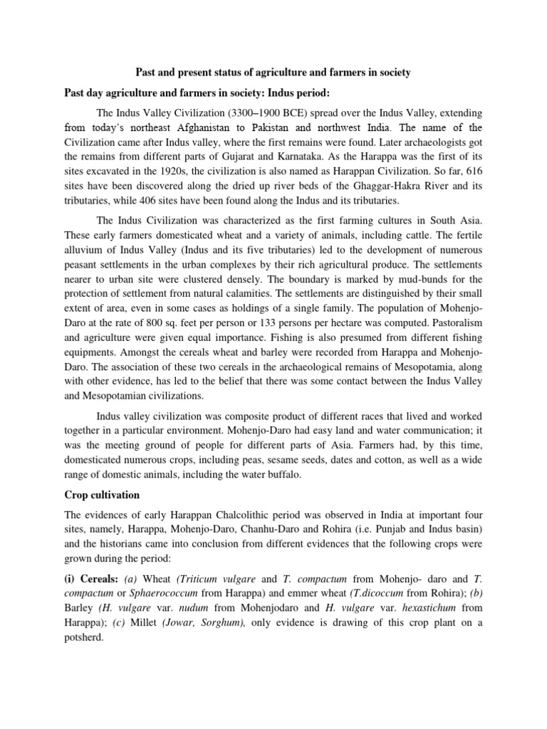 Agriculture in Indus Valley Civilization | PDF | Agriculture