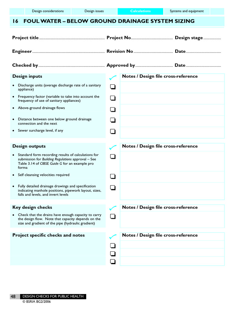 16 Foul Drainage Below Ground Drainage System Sizing PDF