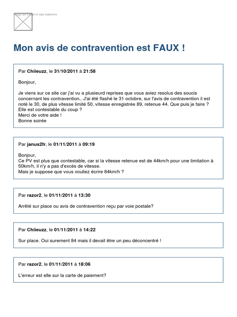 Contestation d'un avis de contravention | PDF | Droit