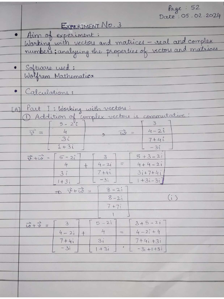 Complex Vector and Matrix Properties | PDF | Linear Algebra | Algebra