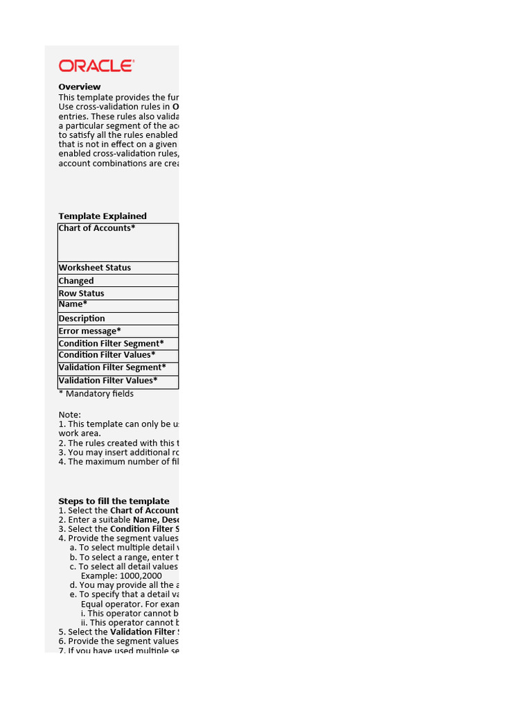 Oracle Fusion Cross-Validation Template | PDF | Cross Validation ...