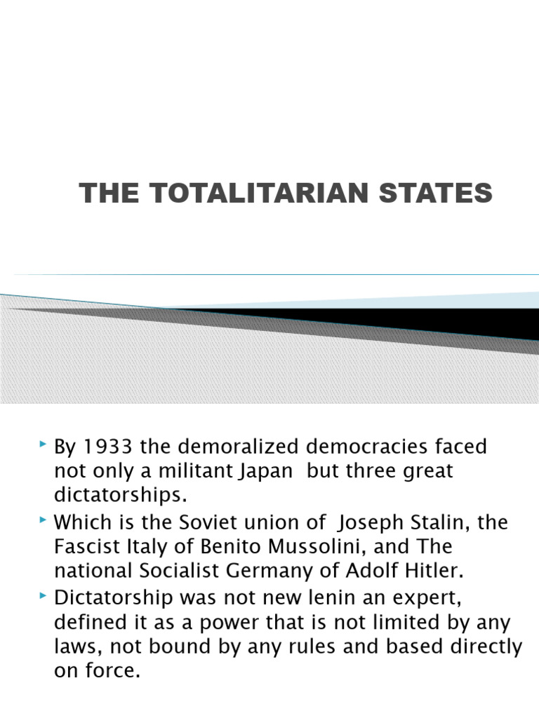 Totalitarian States Rereport by Julieta | PDF | Adolf Hitler | Benito ...