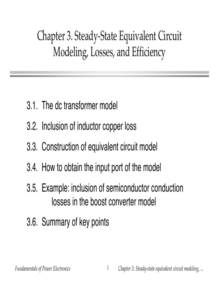 DC Transformer Model in Power Electronics | PDF | Power Electronics ...