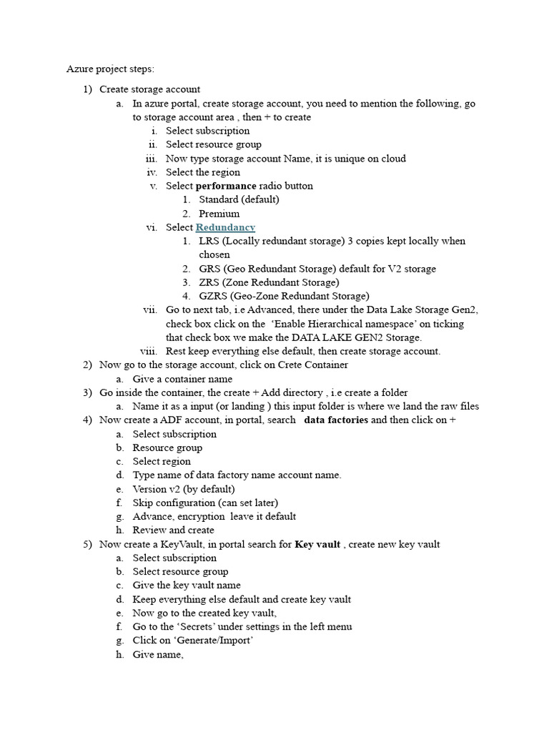Azure project steps pdf