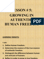 Lesson 5 Growing in Authentic Freedom