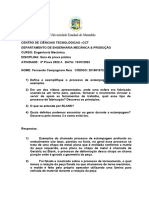 3 P Processos de Fabricação FERNANDO C. REIS 2022-1