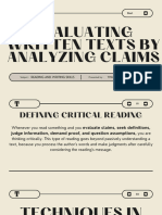 Evaluating Written Texts by Analyzing Claims
