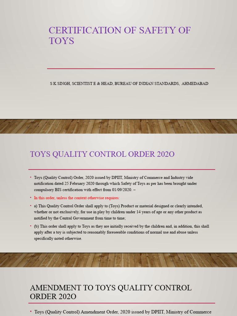 BIS Certification for Toy Safety Standards | PDF | Technology & Engineering