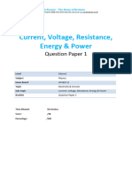 20.1 Current Voltage Resistance Energy - Power QP GSCE Edexcel Physics