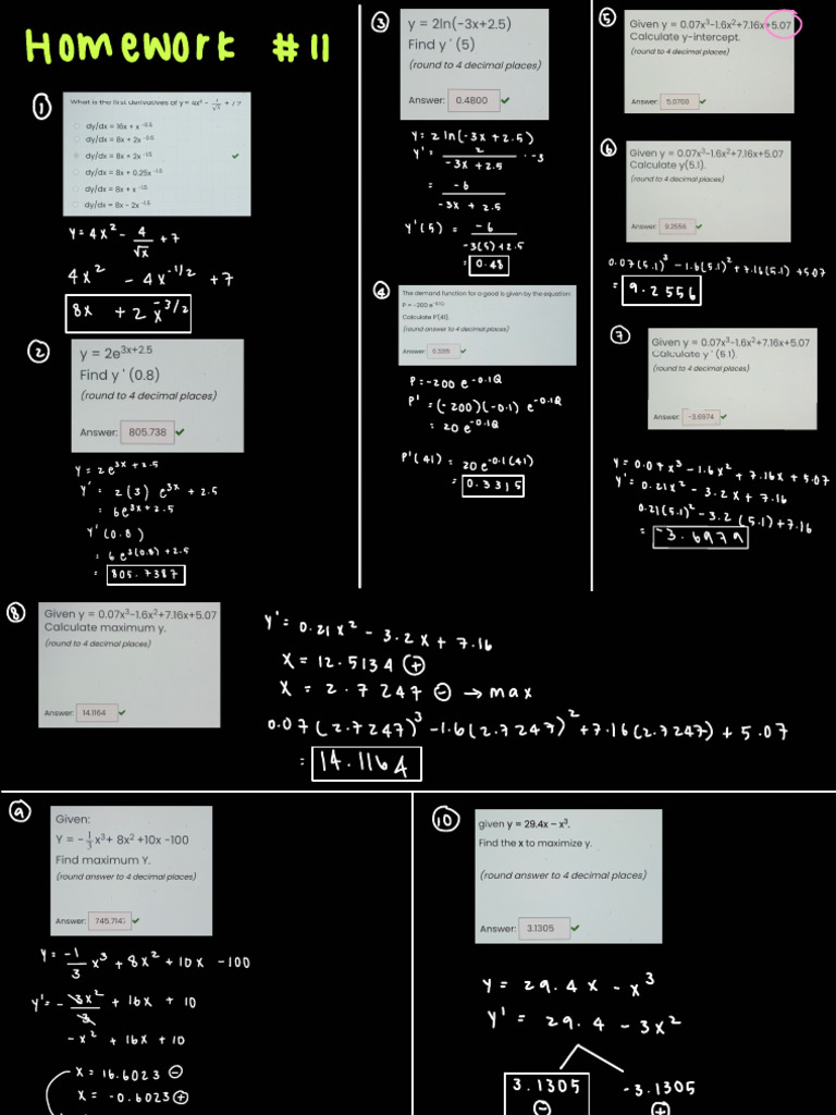 Calculus Homework Solutions #118 | PDF