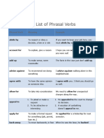 Extensive List of Phrasal Verbs