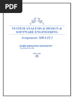 System Analysis & Design & Software Engineering: Assignment: MBA-IT-2