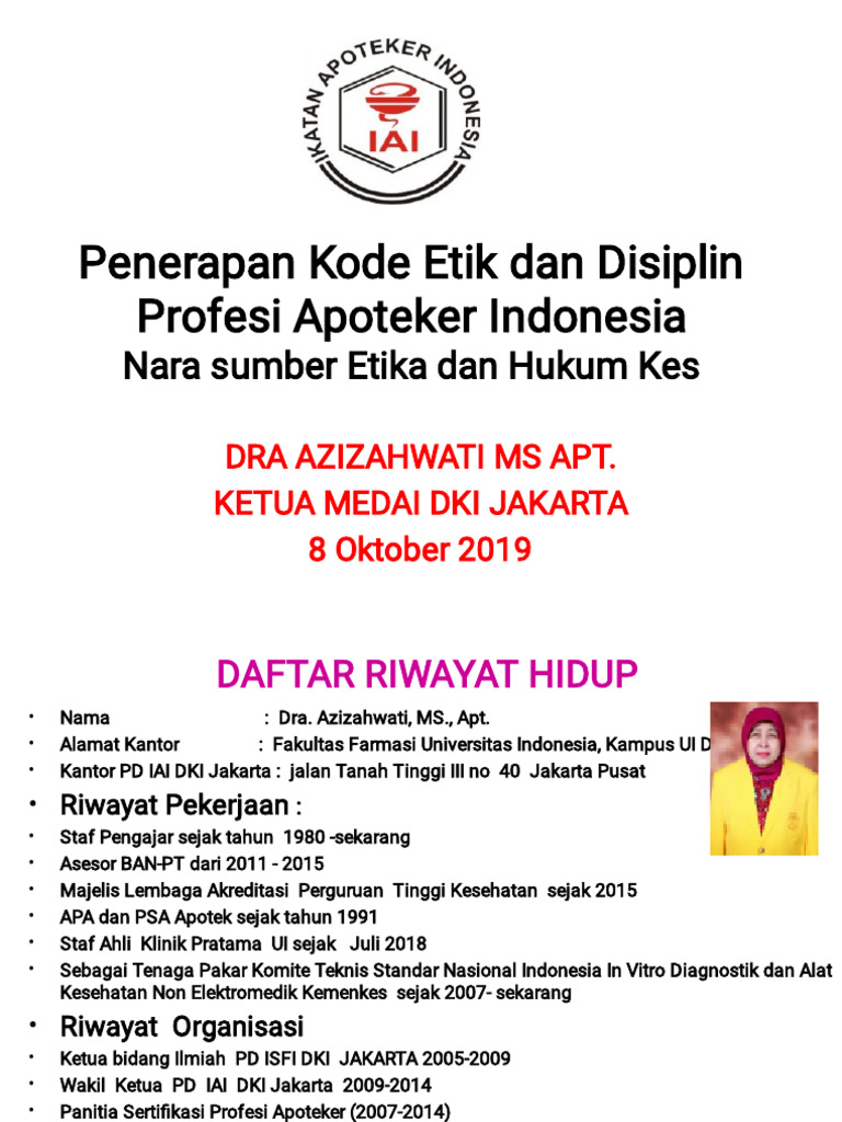 Kode Etik dan Disiplin Apoteker Indonesia | PDF