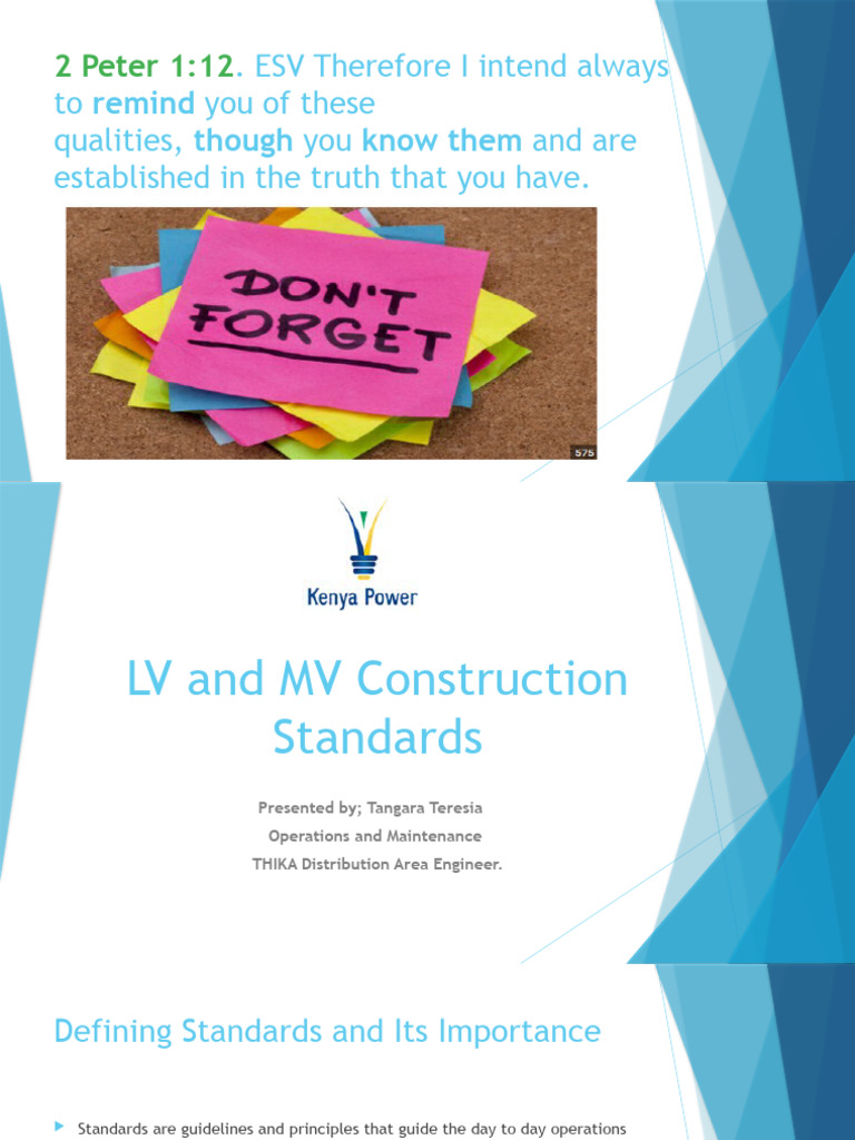 LV and MV Construction Standards Guide | PDF | Electrical Resistance ...