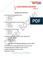 Class 8 - Science - Cell - Structure and Functions - WORKSHEET