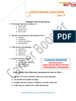 Class 8 - Science - Cell - Structure and Functions - WORKSHEET