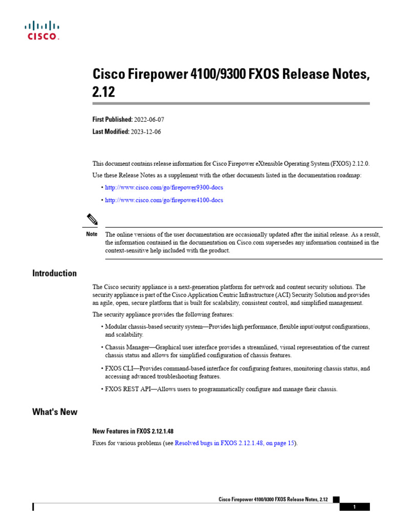FXOS 2.12 Release Notes for Firepower 4100/9300 | PDF | Command Line ...
