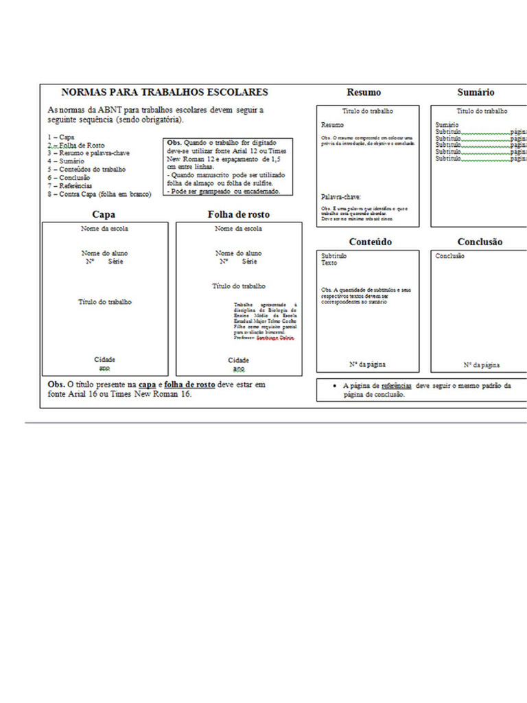 Modelo Trabalho Escolar Em Pdf