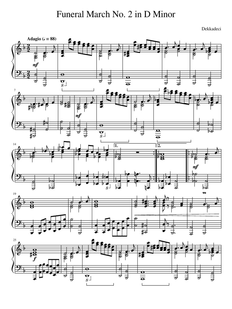 Funeral March No. 2 in D Minor Dekkadeci Download Free PDF Musical Compositions Compositions