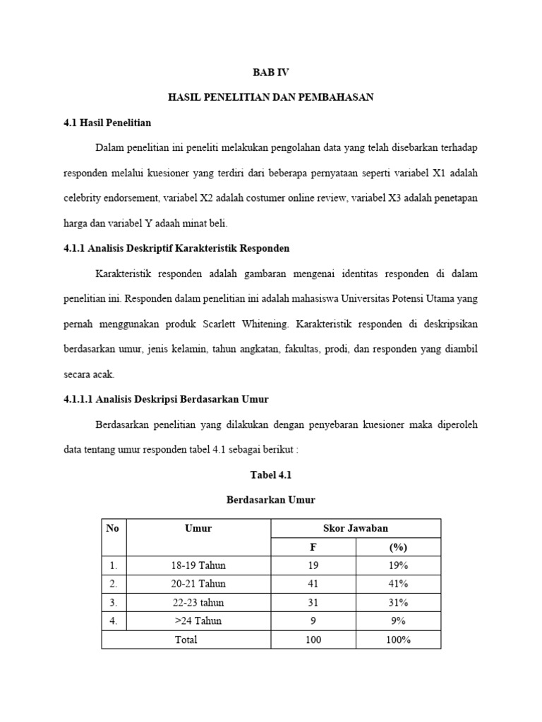 Analisis Minat Beli Mahasiswa Scarlett | PDF