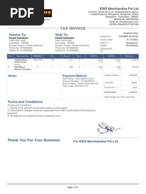 sample invoice