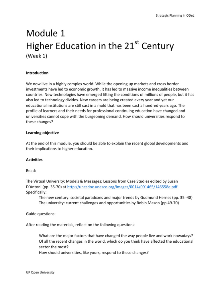 Strategic Planning for 21st Century Education | PDF