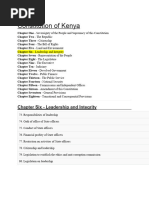 Chapters of the Kenyan Constitution | PDF