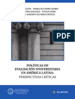 Políticas de Evaluación Universitaria en América Latina Perspectivas Críticas