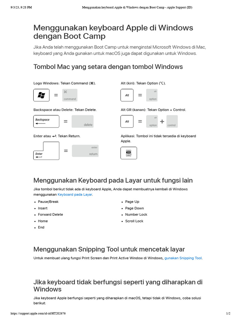 Fungsi Keyboard Apple di Windows | PDF