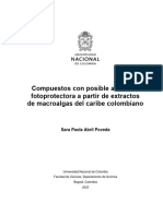 Compuestos Con Posible Actividad Fotoprotectora A Partir de Extractos de Macroalgas Del Caribe Colombiano