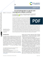 Oxalic Acid Hydrogenation To Glycolic Acid Heterog