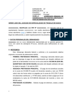 Demanda Nueva Laboral Por Despido Arbitrario y Pago de Beneficios Sociales