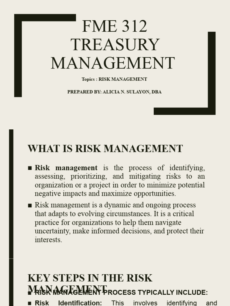 Risk Management in Treasury Operations | PDF | Risk | Risk Management